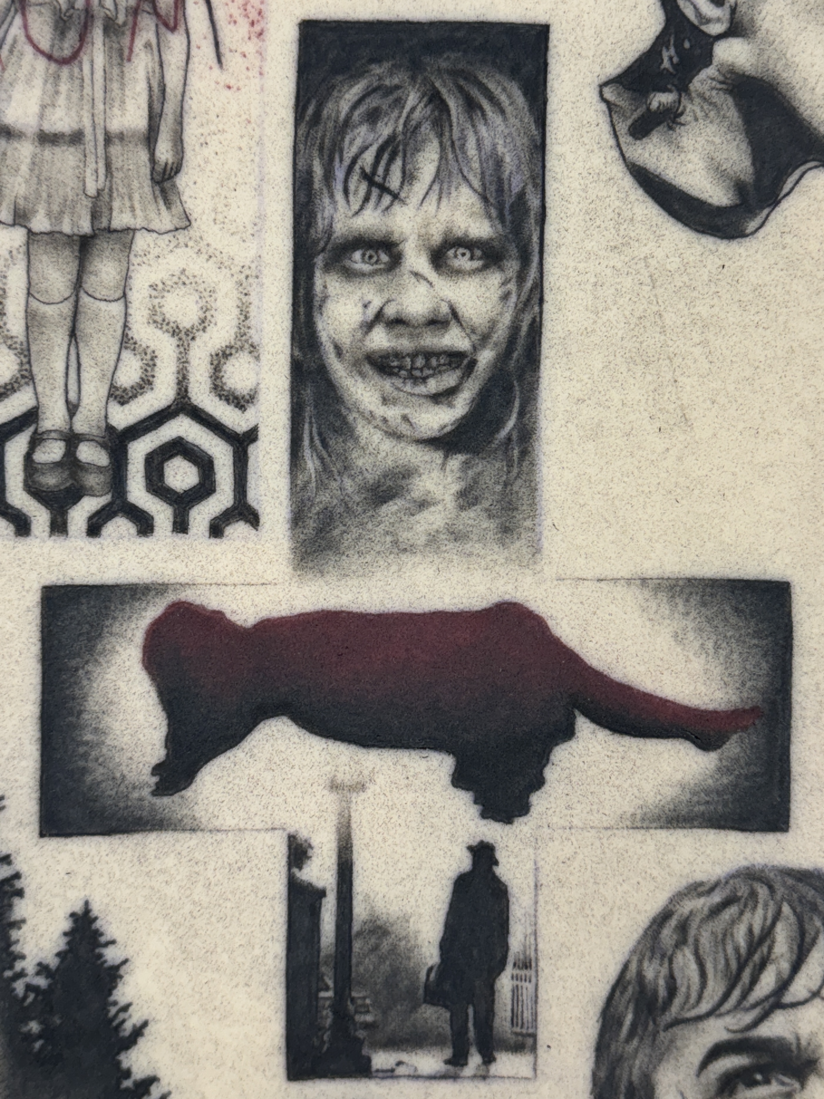 Iconic horror movie scenes.
