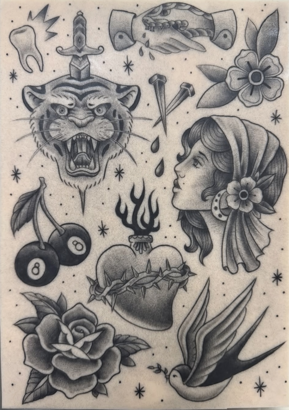 Flash sheet of trad style.