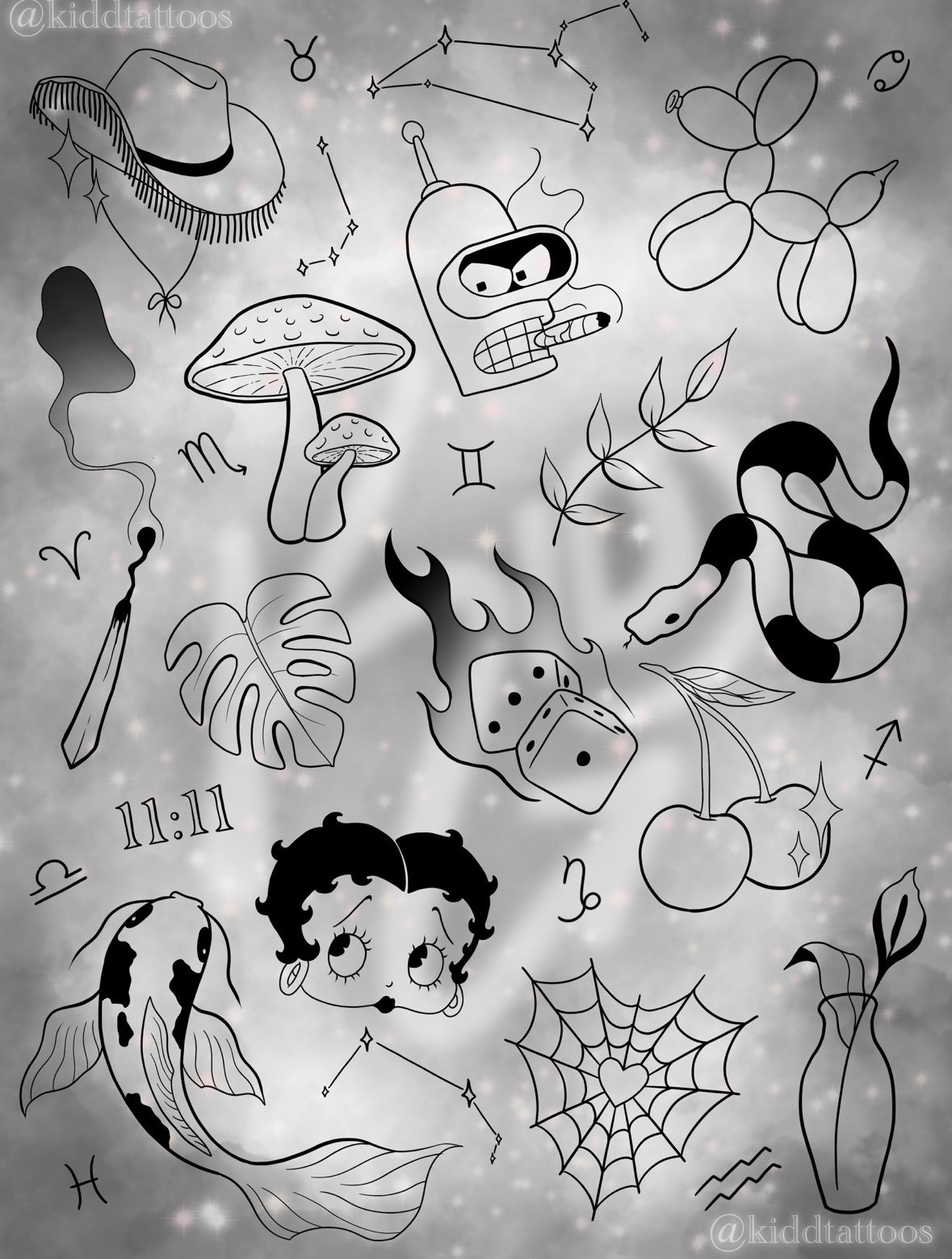 Pop art of various items