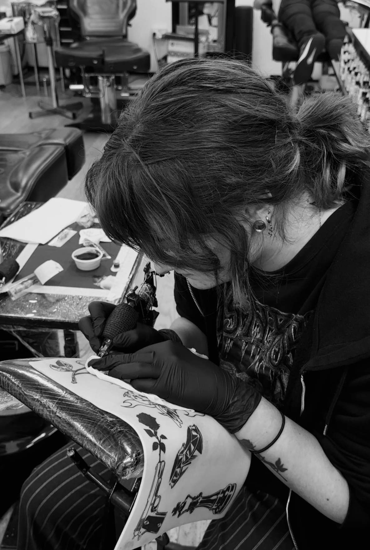 Artist at work.