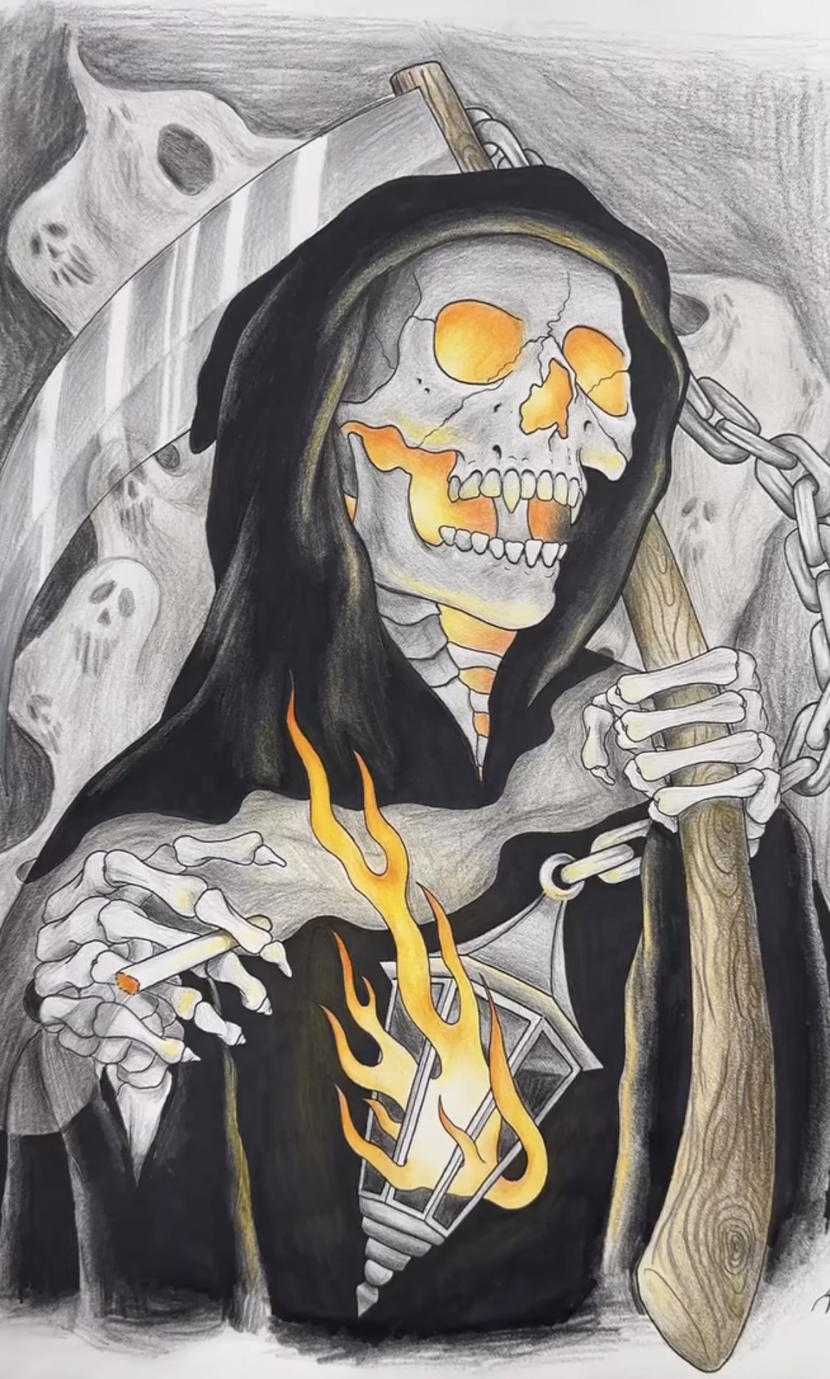 Skeleton with roses